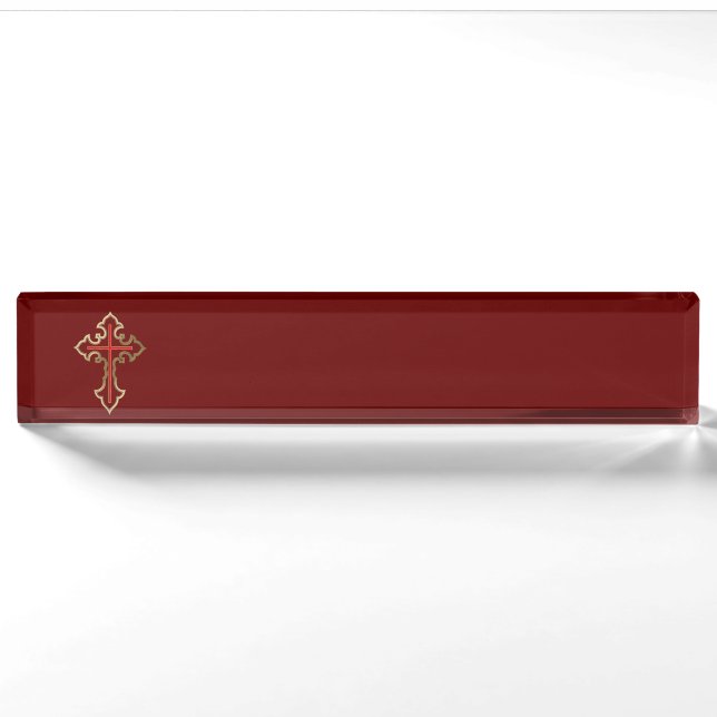 Christliches Kreuz Namensplakette (Vorderseite)