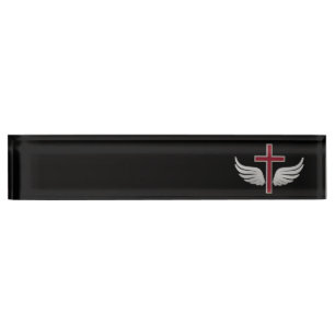 Christliches Kreuz Namensplakette