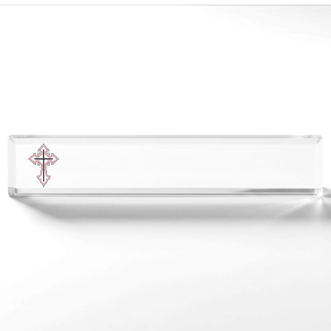 Christliches Kreuz Namensplakette (Vorderseite)