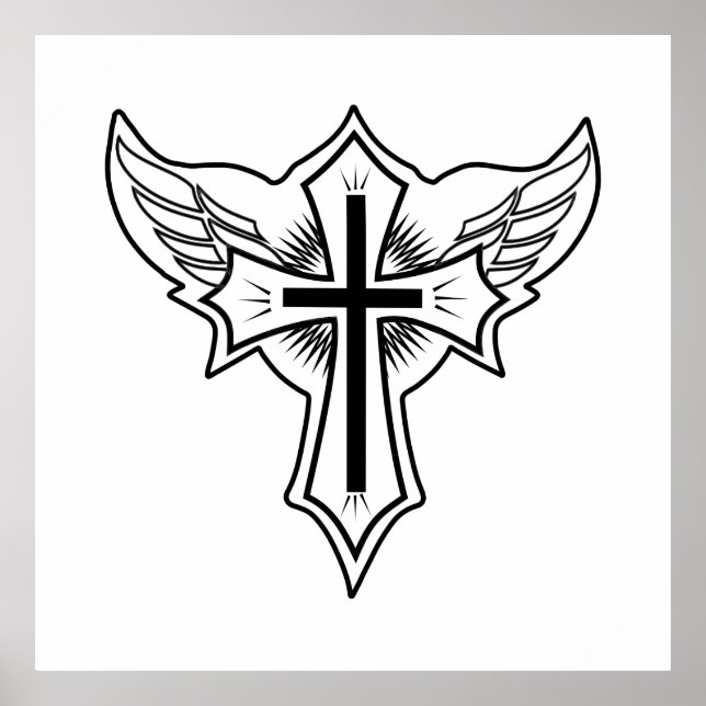 Christliches Kreuz Poster (Vorne)