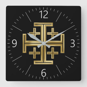 Christliches Kreuz Quadratische Wanduhr