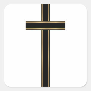 Christliches Kreuz Quadratischer Aufkleber