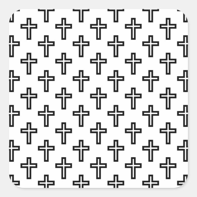 Christliches Kreuz Quadratischer Aufkleber (Vorderseite)