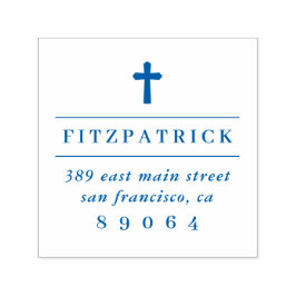 Christliches Kreuz | Rücksendeadresse von Familien Permastempel