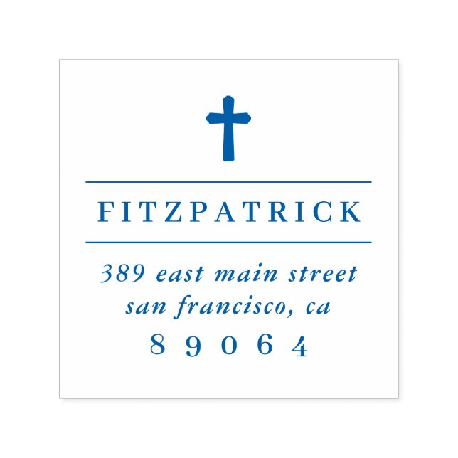 Christliches Kreuz | Rücksendeadresse von Familien Permastempel (Design)