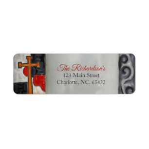 Christliches Kreuz-Rücksendeetikett