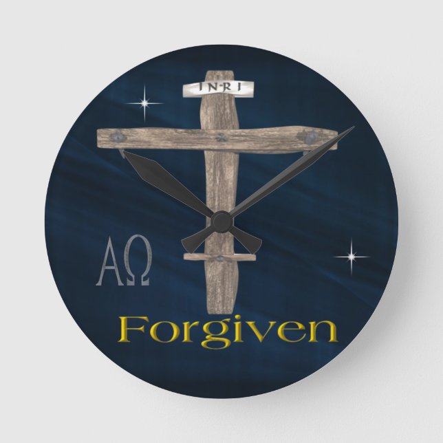 Christliches Kreuz Runde Wanduhr (Vorderseite)