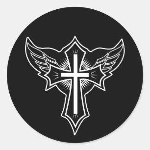 Christliches Kreuz Runder Aufkleber