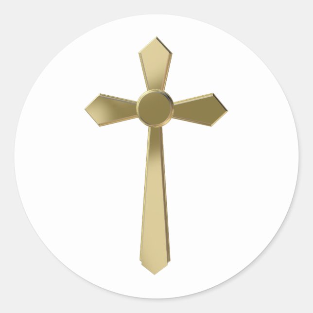 Christliches Kreuz Runder Aufkleber (Vorderseite)
