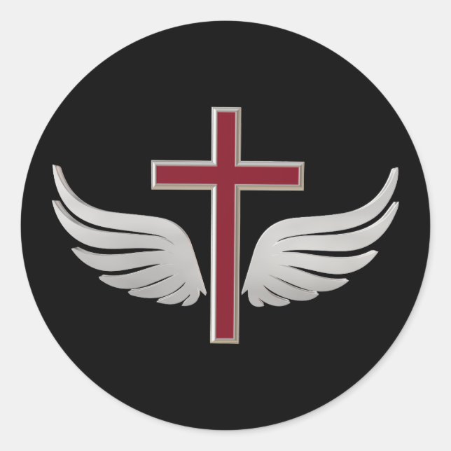 Christliches Kreuz Runder Aufkleber (Vorderseite)