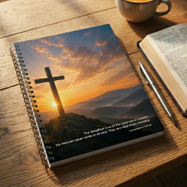 Christliches Kreuz-Sonnenaufgang-Schrift Notizblock