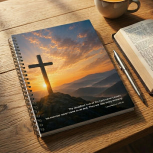 Christliches Kreuz-Sonnenaufgang-Schrift Notizblock