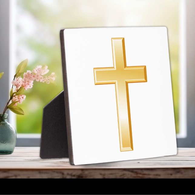 Christliches Kreuz-Täfelchen Fotoplatte (Christian Cross Plaque for home and office, a central symbol of the Christian faith. )