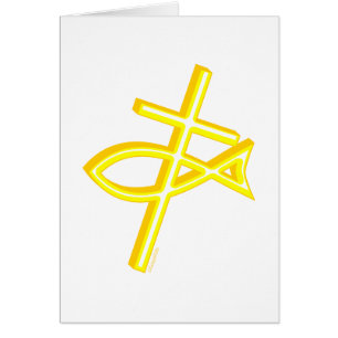 Christliches Kreuz u. Fische
