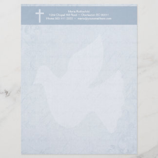 Christliches Kreuz-und Geist-Blau mit Blumen Briefkopf