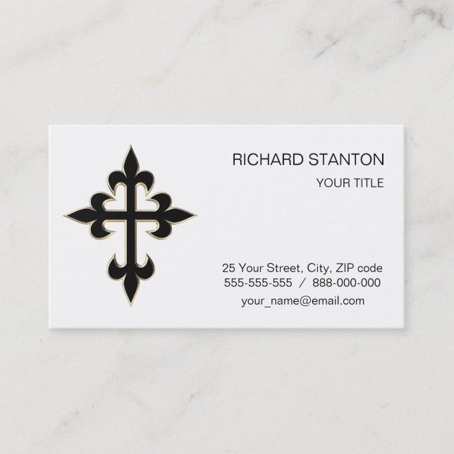 Christliches Kreuz Visitenkarte
