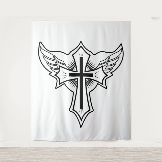Christliches Kreuz Wandteppich (Vorderseite)