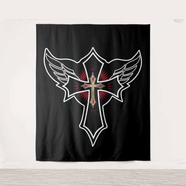 Christliches Kreuz Wandteppich (Vorderseite)