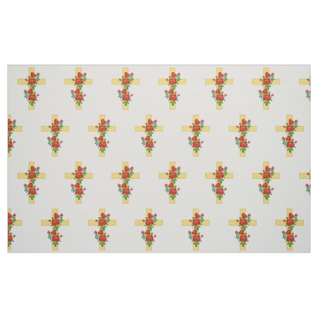 christliches Kreuzgewebe mit Blume Stoff (Fat Quarter (45,7 x 55,9 cm))
