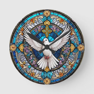 Christliches Kreuzglas Runde Wanduhr