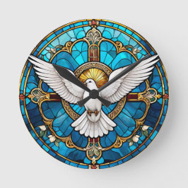 Christliches Kreuzglas Runde Wanduhr