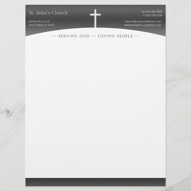 Christliches Kreuzzeichen Briefbogen (Vorderseite)