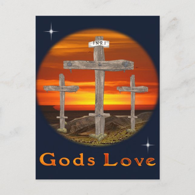 Christliches Kunstposter Calvary Postkarte (Vorderseite)