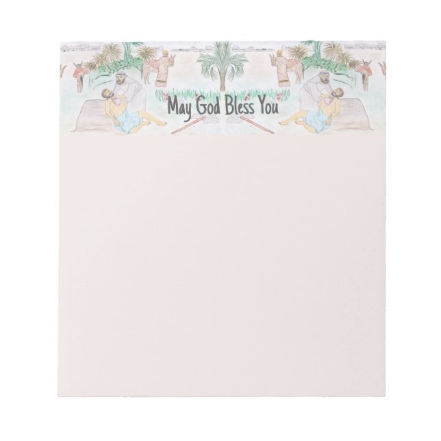 Christliches Kunstwerk Das gute Samariter Notizblock (Vorderseite)