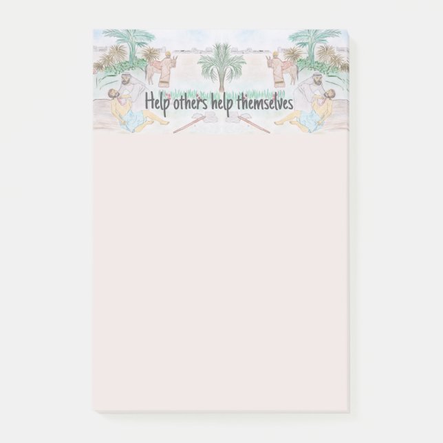 Christliches Kunstwerk Das gute Samariter Post-it Klebezettel (Vorderseite)