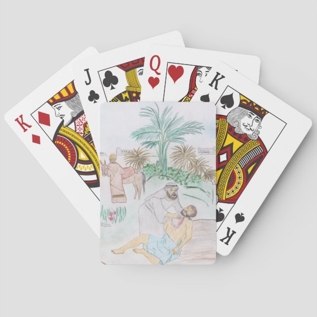 Christliches Kunstwerk Das gute Samariter Spielkarten (Rückseite)