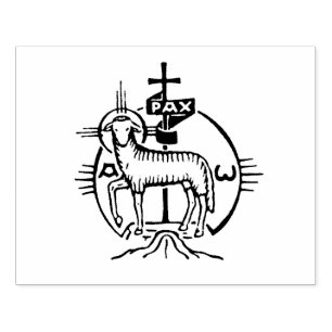 Christliches Lamm der Ikone des Gott-Kreuz-Pax Gummistempel