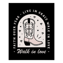 Christliches Landmädchen zitiert Cowgirl schwarz Poster