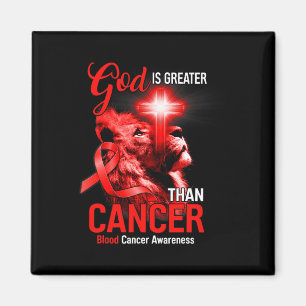 Christliches Löwenkreuz Gott ist größer als Krebs  Magnet