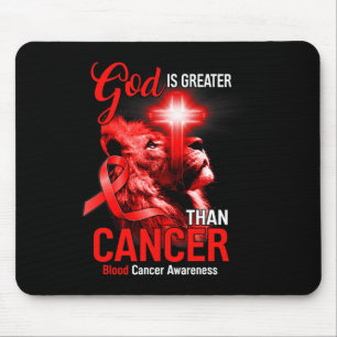 Christliches Löwenkreuz Gott ist größer als Krebs Mousepad