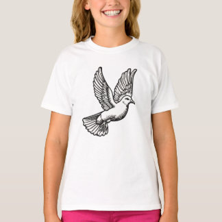Christliches Mädchen-T-Shirt mit Taube T-Shirt