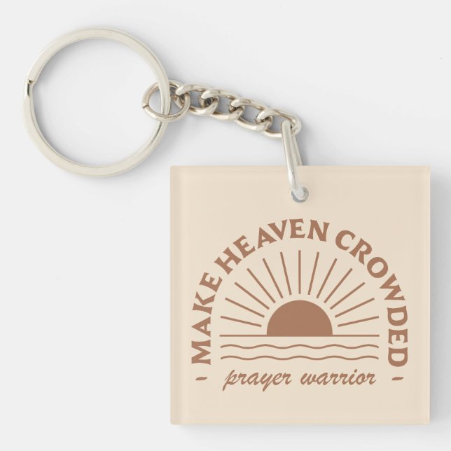 Christliches Mädchen zitiert beige beige Ästhetik Schlüsselanhänger (Vorderseite)