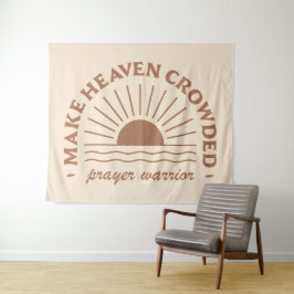Christliches Mädchen zitiert beige beige Ästhetik Wandteppich