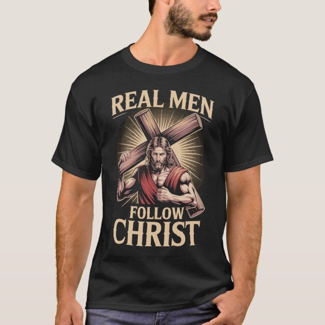 Christliches Männer T-Shirt – Stärke durch Glauben (Vorderseite)