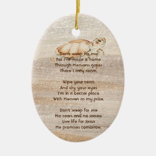 Christliches Memorial Foto Sandy Beach Turtle Keramik Ornament
