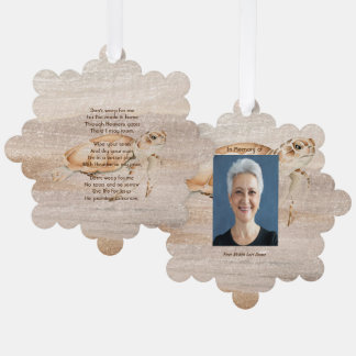 Christliches Memorial Foto Sandy Beach Turtle Ornament Karte