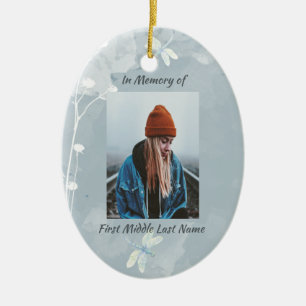 Christliches Memorial Keepake Dragonfly Weiße Blum Keramik Ornament