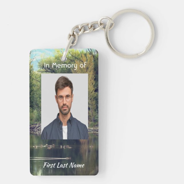 Christliches Memorial Keepake Lake Pond Park Ducks Schlüsselanhänger (Rückseite)