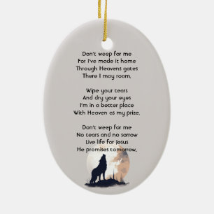 Christliches Memorial Lone Wolf Howling Tier Keramik Ornament