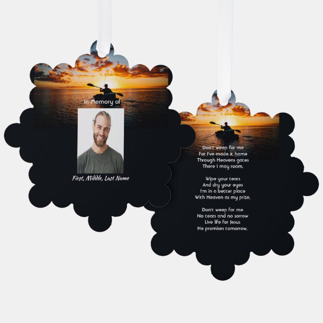 Christliches Memorial Pocket Card Kajak Sport Ornament Karte (Vorderseite/Rückseite)