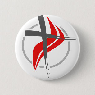 Christliches/Methodistenkreuz Button
