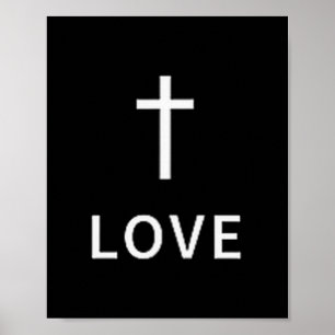 Christliches Minimal Kreuz Liebe Subtile Religiöse Poster