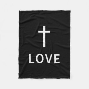 Christliches Minimal Kreuz Liebe Subtiles Religiös Fleecedecke