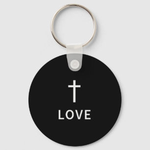 Christliches Minimal Kreuz Liebe Subtiles Religiös Schlüsselanhänger
