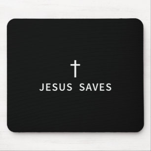 Christliches minimales Kreuz Jesus rettet religiös Mousepad