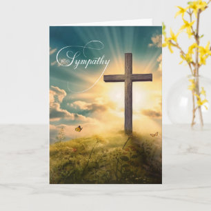 Christliches Mitgefühl Religiöses Kreuz auf einem Karte
